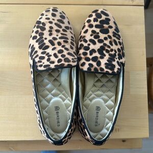 Birdies leopard print/ cheetah calf hair shoes. Size 6.
